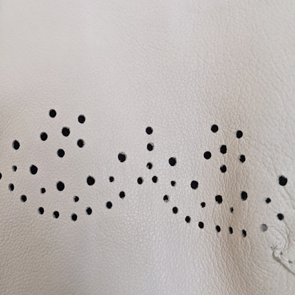 French Connection Leather Broderie Brogue Shift Dress Size 0 (Petite Friendly) - Picture 2 of 5